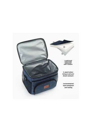 Mufunye Büyük Kapasiteli Isı Yalıtımlı Peva Leakproof Dışarıda Kullanıma Uygun Günlük Yemek Çantası Buzluk Bordo