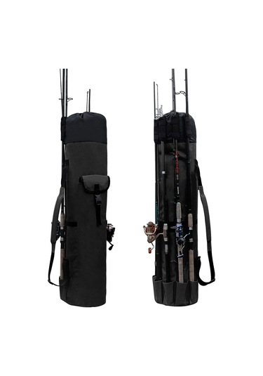 Xindoker Siyah Dış Mekan Balıkçılık Çantası, 600d Oxford Kumaş, Su Geçirmez, 5 Adet Kamış Ve Makine Taşıma Kabiliyeti, Çok Fonksiyonlu Envanter Saklama Çantası