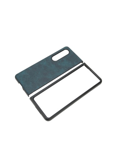 Galaxy Uyumlu Z Fold 3 Koyu Yeşil İş Derisi Kılıf Kaiyi