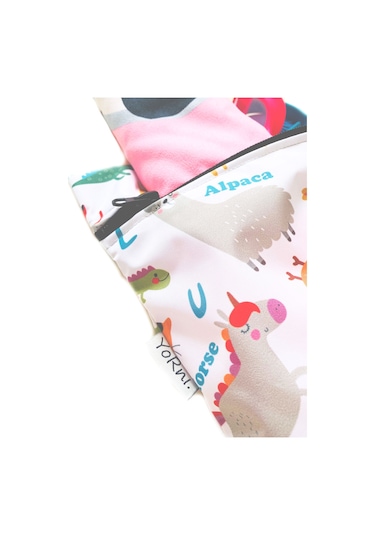 Yorni 43x46cm,zoo, Su Geçirmez Bebek Çocuk Beslenme Çantası, Torbası Beyaz