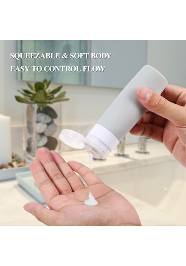 Reedark 4 Adet 80ml Sızdırmaz Silikon Seyahat Şişesi - Şampuan, Losyon Ve Sabun İçin Yeniden Doldurulabilir Diğer