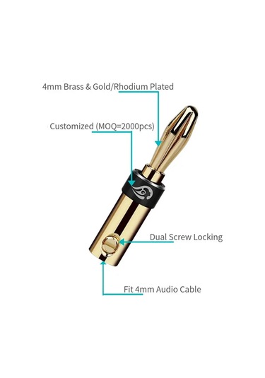 Adet Ses Muz Fişi Konnektörü Ses Jakı Muz Hoparlör Terminali