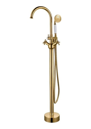 İsaoğlu Yapı Gold Küvet Musluğu Jakuzi Bataryası Altın Küvet Vintage Tasarım Pirinç Malzeme Gold