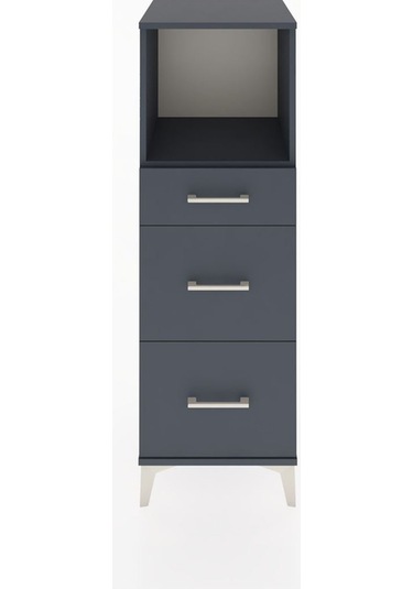 Hyperion Dolap Tek Raflı 3 Çekmeceli 44x44x134 Antrasit-antrasit Antrasit