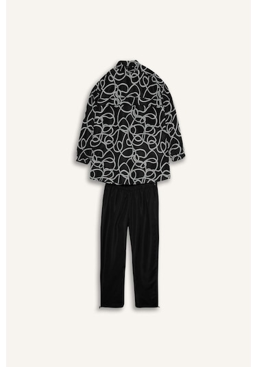 Defacto Regular Fıt Baskılı 3lü Burkini Mayo G8874ax26smbk27 Siyah-bk27