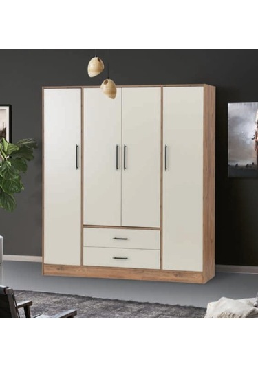 Bera Atlantik Çam - Kumbeji 4 Kapılı Tuna Dolap