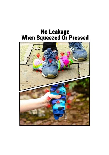 Novahub Silikon Seyahat Şişesi Küçük Boy, Katlanabilir Spor Su Şişesi 500ml Sarı Sarı