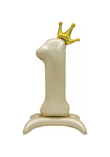 Eventbox Taçlı Rakam 1 235688191 Bej