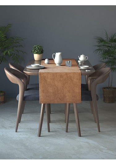 Kadife Dokulu Antik Renk Daily Series Runner 40 X 140 Antik