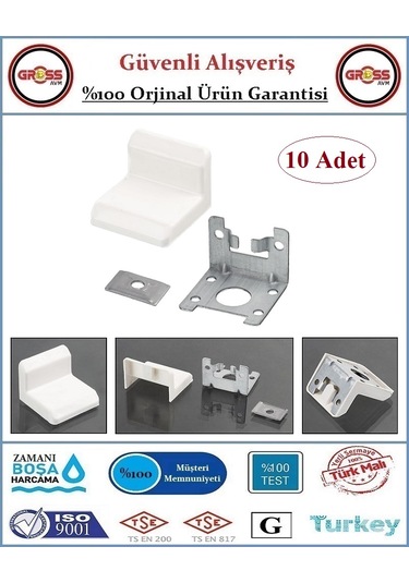 Mobilya Dolap Montaj Askı Elemanı - 10 Adet