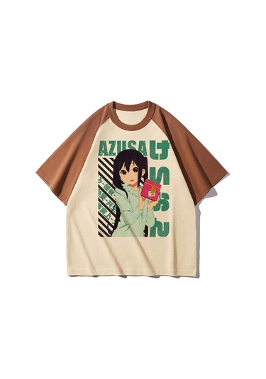 Snapbuy K-on Anime T-shirt Kadın - Desenli Bayan Üst Giyimerkek Kahverengi