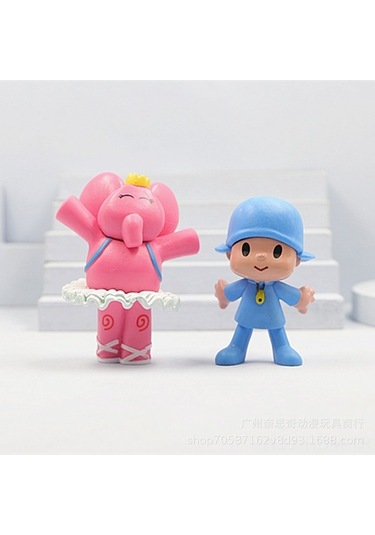 Tongxida Pocoyo 7 Figür Seti: Baykuş, Köpek, Fil - Ev Dekorasyonu, Pasta Süsü, Koleksiyon