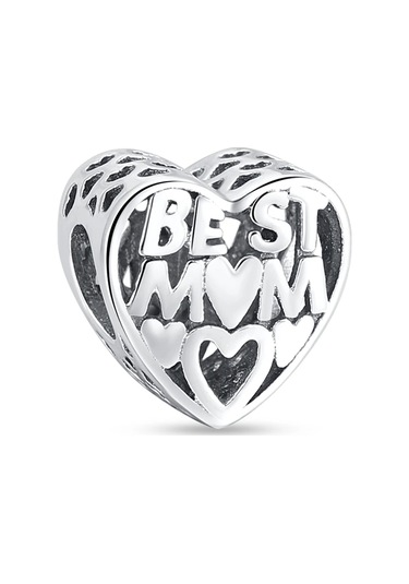 Fubena Best Mom Kalp Charm Gümüş