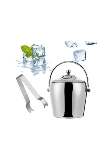 Homyl Barbekü Bar Partisi Için Çift Duvar Buz Kovası İçecek 1.2l Gümüş Çok Renkli