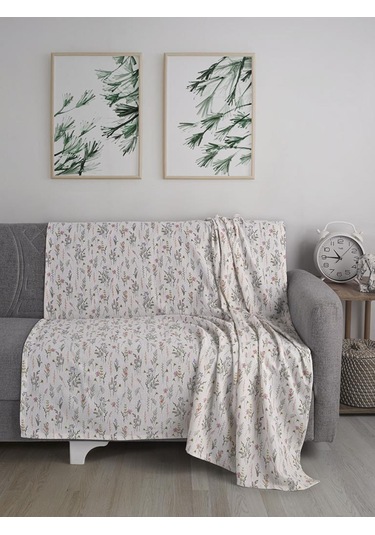 Tek Kişilik Baskılı Pike Koltuk Örtüsü Breeze 180x230 Cm Antrasit