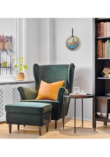 30 Cm Çap - İstanbul,kız Kulesi,deniz Kızı Füzyon Cam Duvar Süsü