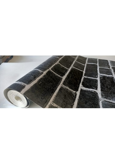 3 Boyutlu Taş Desenli Duvar Kağıdı (449350394)