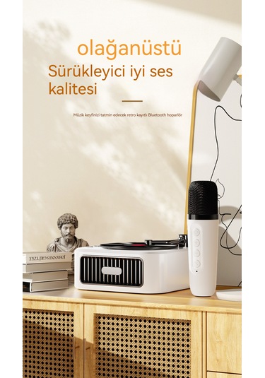 Retro Bluetooth Hoparlör Ve Mikrofon-koyu Yeşil