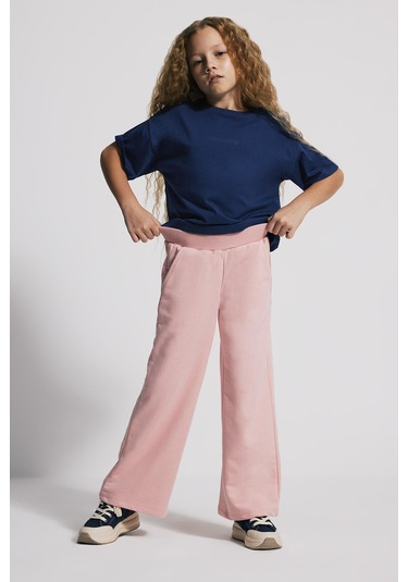 Kids Girl Geniş Paça Jogger Eşofman Altı Açık Pembe