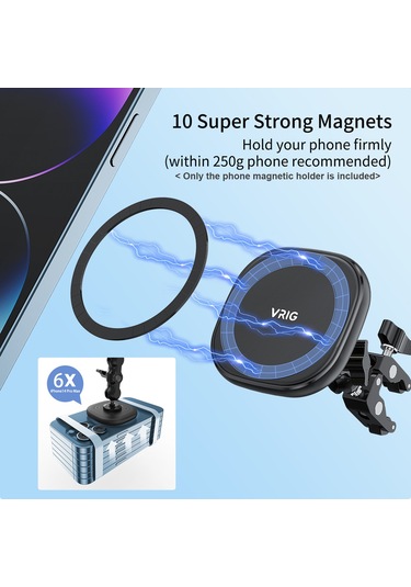 Vrig Vrig Mg-01 Taşınabilir Manyetik Telefon Montajı Telefon Siyah