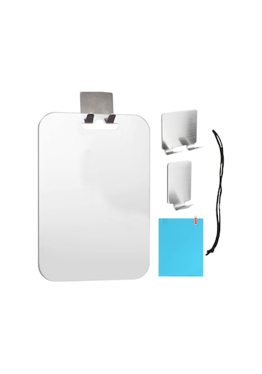 Gajeena Büyük Boy Sislenmeyen Sakal Aynası - Çelik Tıraş Bıçağı Askılı, Seyahat Ve Günlük Kullanım İçin