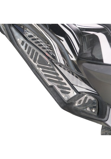 GP Kompozit Honda PCX 125 / 150 2021-2024 Uyumlu Kauçuk Detaylı Krom Basamak Siyah-Krom