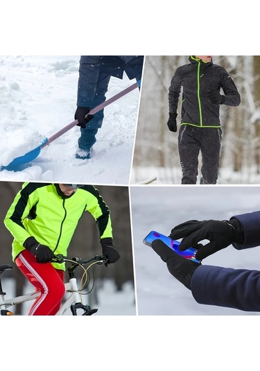 Willowhaven Siyah Kışlık Dokunmatik Eldiven, Kayak Koşu Bisiklet Siyah