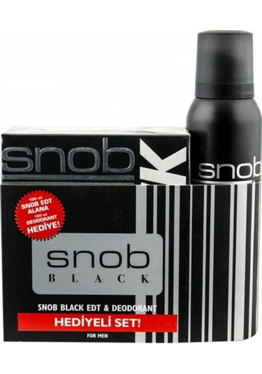 Snob Black Erkek Parfüm EDT 100 ML + Black Erkek Sprey Deodorant 150 ML