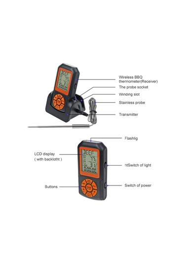 Sones Ts-k35 Dijital Mutfak Yemek Pişirme Barbekü Kablosuz Su Geçirmez Termometre