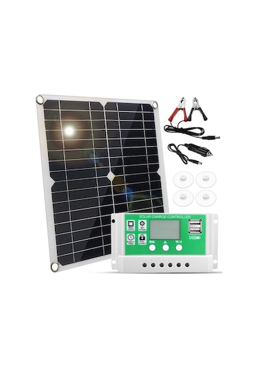 Yüksek Verimli Monokristal Güneş Paneli Ve Kontrol Cihazı - 40w, Ip64 Su Geçirmez, Kamp & Gezi İçin