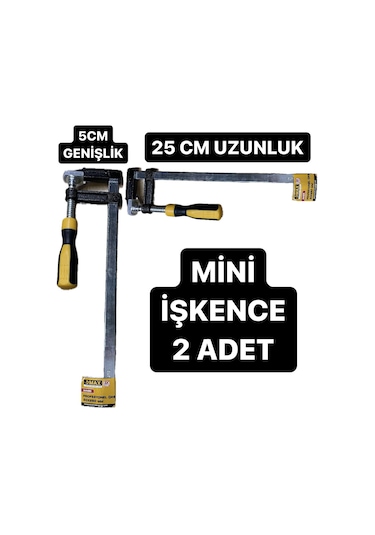 2 Adet 25 Cm Mini, F Tipi İşkence Plastik Saplı Marangoz Model