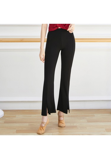 Kosona Siyah Yüksek Bel Yoga Tayt - Yüksek Esneklikli, Havalandırıcı, Spor Ve Fitness İçin Düz Desen Ön Açık Dar Kalın Bacak SiYAH