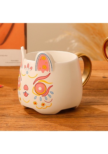 Suntek Tavşan Şekli Kahve Fincanları Süt Yoğurt Ofis Beyaz