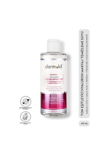 Dermokil Cilt Tonu Eşitleyici Hyaluron Micellar Makyaj Temizleme Suyu 400 ML