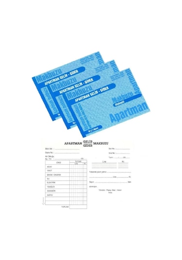 Gürmat Apartman Gelir Gider Makbuzu Otokopili 2 N-50 Sayfa 12 Adet
