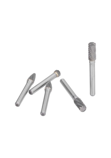 Lemestar 5 Adet Çift Desen Tungsten Çelik Taşlama Ucu - Ahşap Ve Plastik İçin Yontma, Oymak, Freze 6x8mm Pe Paketli