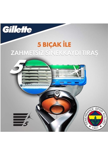 Gillette Fusion 5 Proglide Tıraş Makinesi + 4'lü Yedek Başlık Fenerbahçe Özel Seri