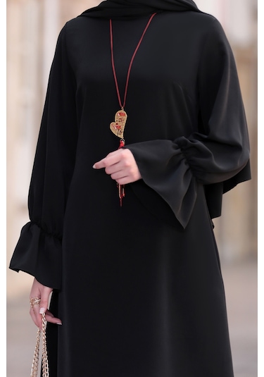 Leman Büyük Beden Tesettür Tunik Siyah