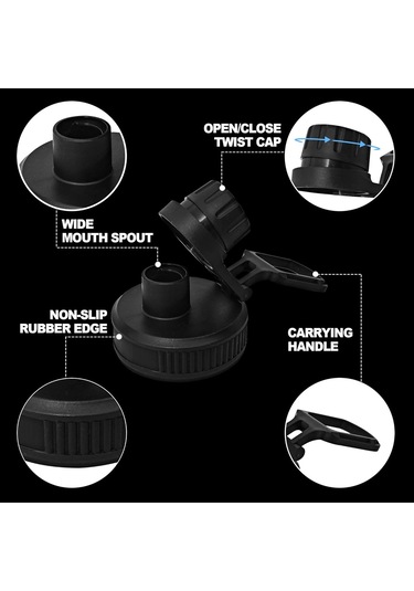 Skycity 2 Adet Değiştirilebilir Geniş Açık Çelik Çemberli Kettle Kapakları - Sızıntısız, Tek Parmaklı, Siyah Uzay Pot Kapakları Siyah