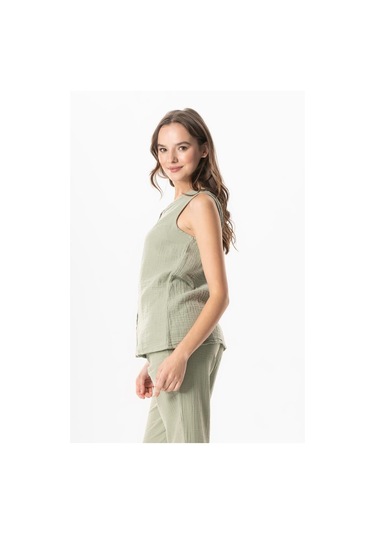 Kolsuz Melis Yazlık Müslin Bluz Zeytin Yeşili Zytnysl Zeytin Yeşili