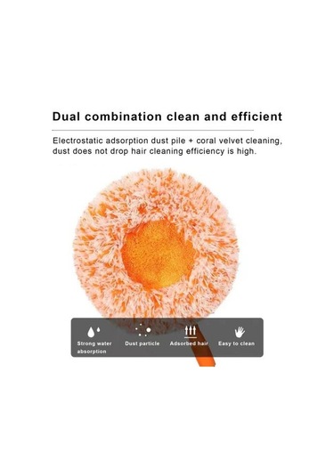 Geri Çekilebilir Uzatılmış Saplı Temizlik Mopu Çok Açılı Döner Başlıklı Kuru Islak Kullanımlı Temizlik Paspası 3'lü