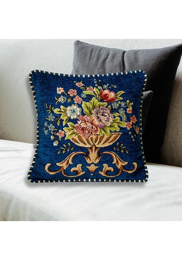 Suntek 48x48cm Makinede Yıkanabilir Dekoratif Yastık Mavi Mavi