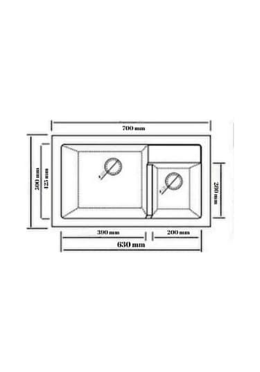 Real Stone Kapadokya Granit Eviye P016 Antrasit 76.5 X 45.5 Cm Tezgah Üstü Antrasit