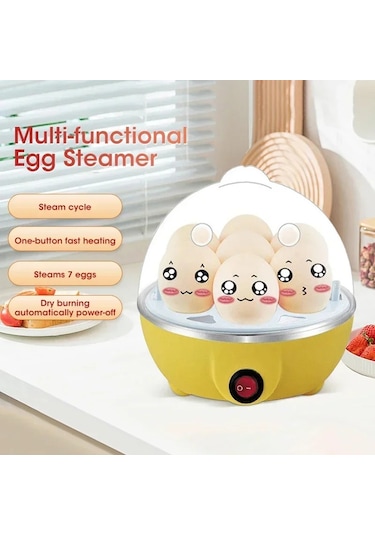 Elektrikli Yumurta Pişirici Çok Fonksiyonlu Otomatik Kapanma Yumurta Vapur Ev White