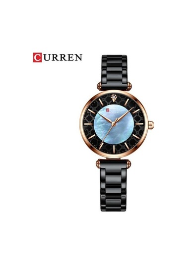 Novahub Moda Kadın Siyah Kuvars Kol Saati Paslanmaz Çelik Bilezikli 9072 Siyah