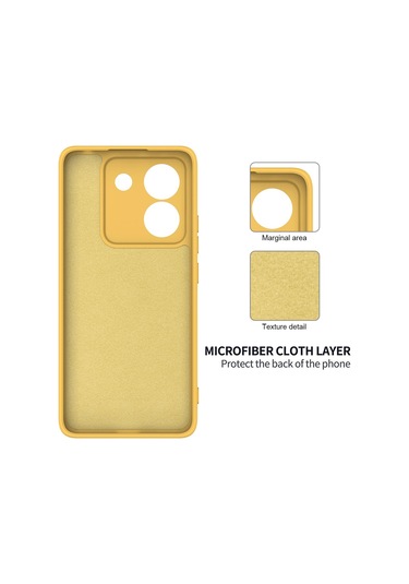 Xiaomi Poco M7 Pro 5g İçin Düz Renk Sıvı Silikon Damlaya Dayanıklı Tam Kapsama Telefon Kılıfı Sarı