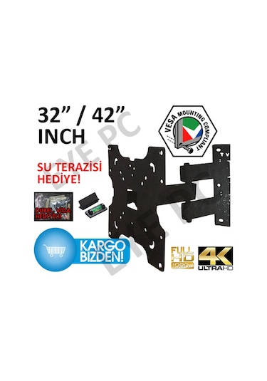 Awox 39" 40" 41"42" İnç Led Tv Çift Kolhareketliaskı Aparatı
