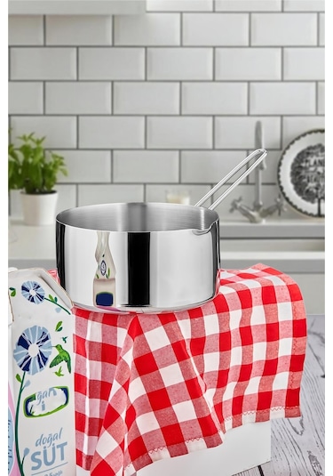 16 Cm Büyük Boy Lüx Paslanmaz Çelik Sütlük & Sosluk & Kaçerola