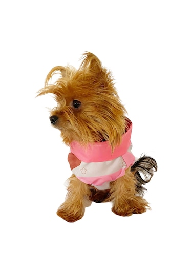 Pink Stars Su İtici Yağmurluk Köpek Yağmurluğu