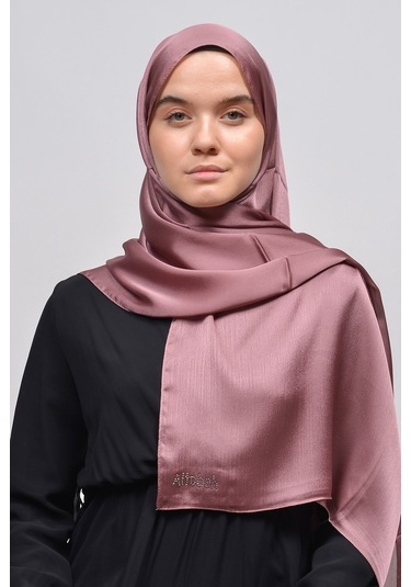 Altobeh Janjan Şık Parlak Saten Dokulu Kadın Tesettür Abiye Şifon Şal - Koyu Pudra
